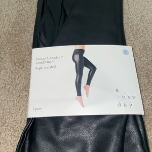 NWT Faux leather high waisted leggings